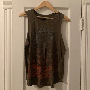 Yoga Lucky brand elephant Ganesh muscle tee tank - small